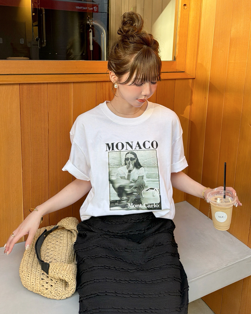 モナコプリント半袖Tシャツ