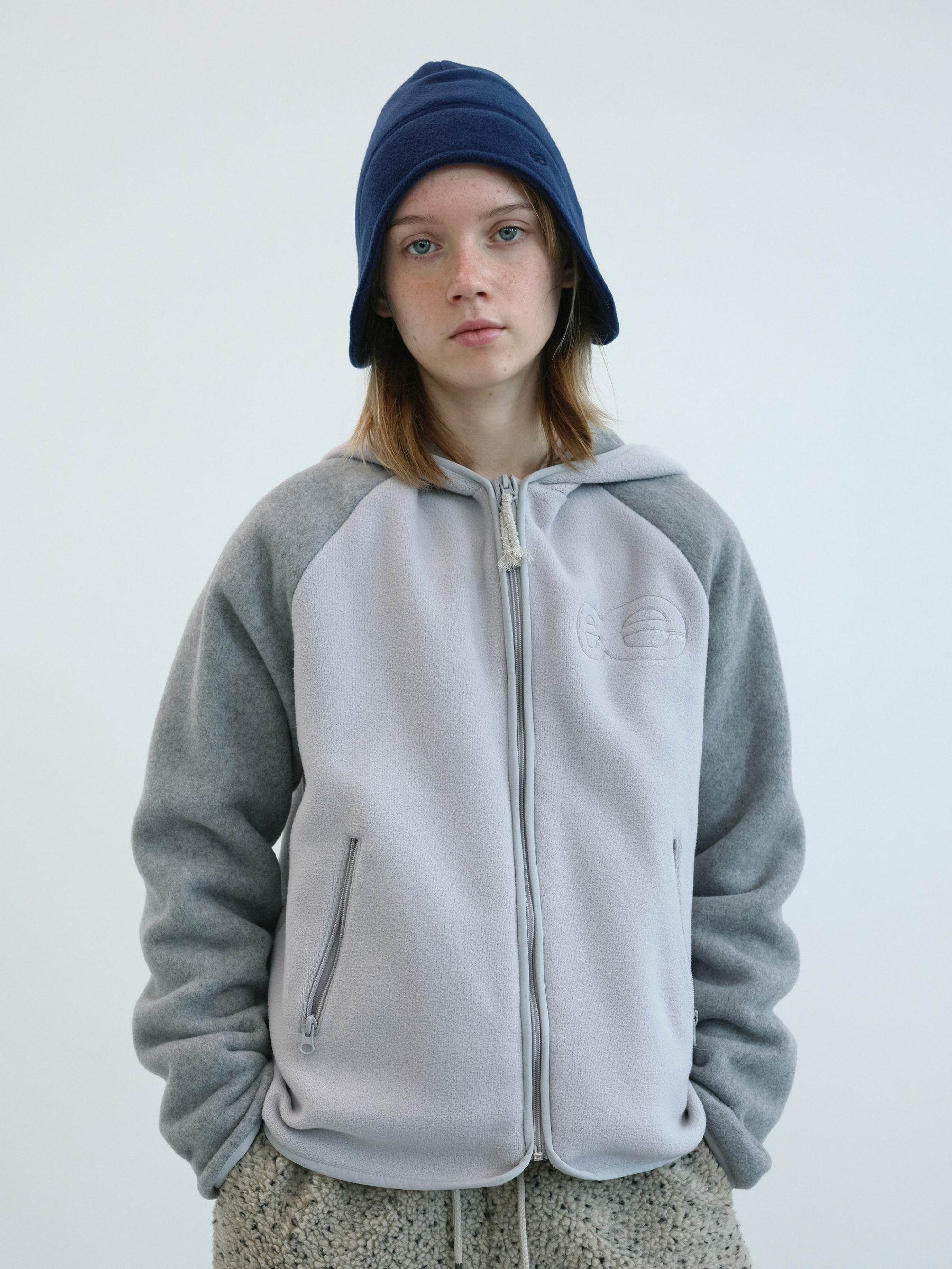 Fleece Ear Muff Beanie (Navy)