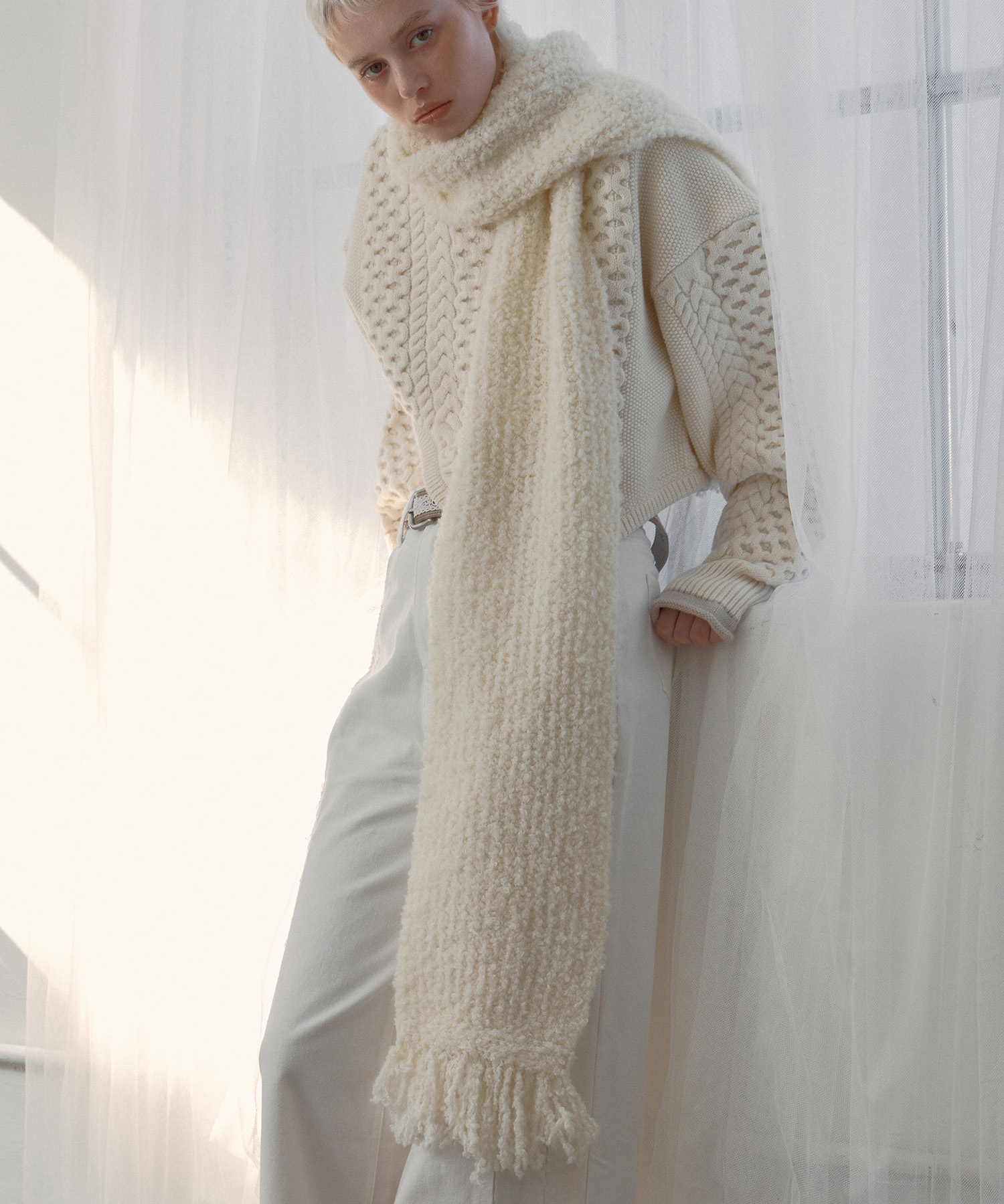約150cm○ロシアンセーブルマフラーショール○軽くてふわふわ