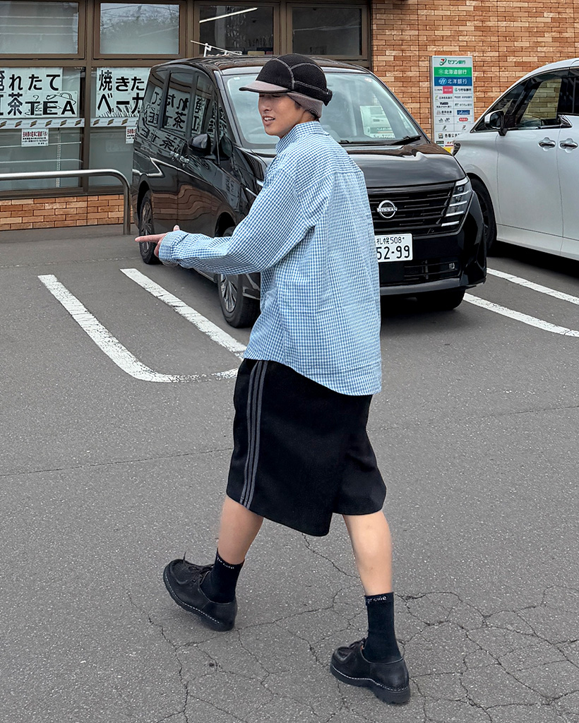 トラックハーフバミューダパンツ