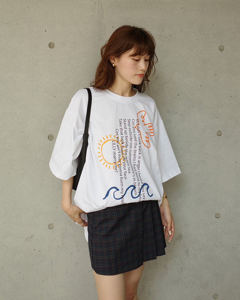 【りこ】Cleric Collar Knitハーフスリーブ HORIZON ショートスリーブニット｜ライトグレー（COQ-24SS-N