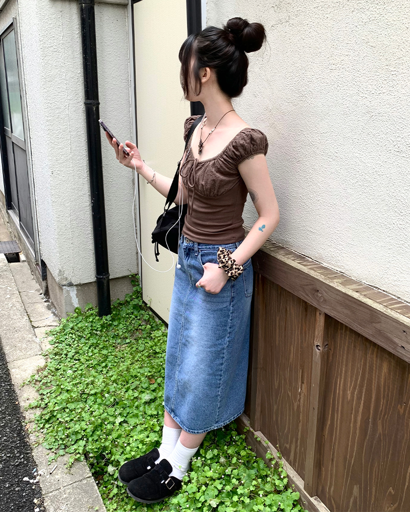 ウォッシングデニムスカート