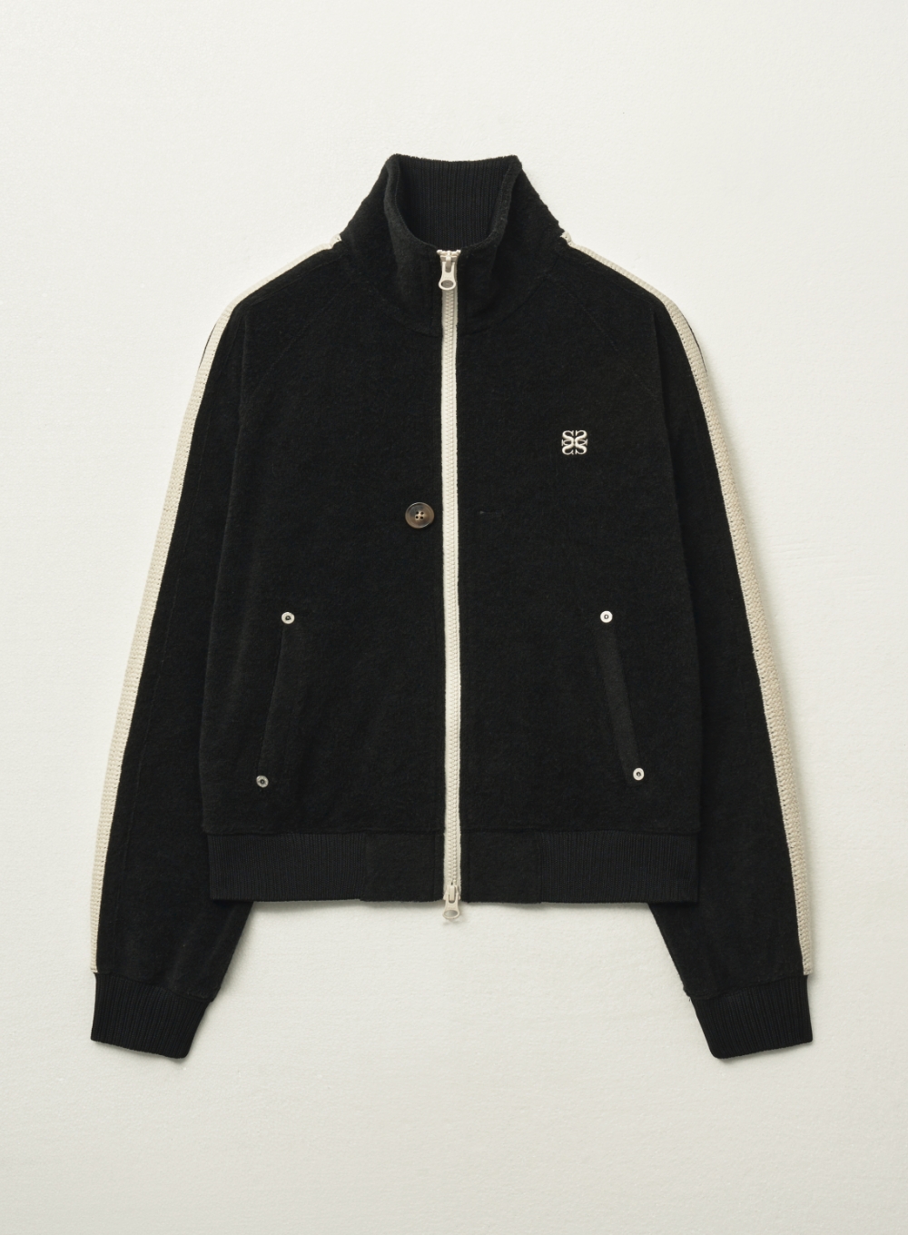 W) Faro Boucle Knit Zip-up - Black | ファッション通販サイト NUGU