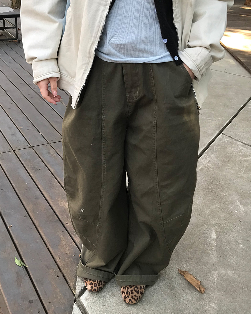 サイドヨークワイドコットンパンツ