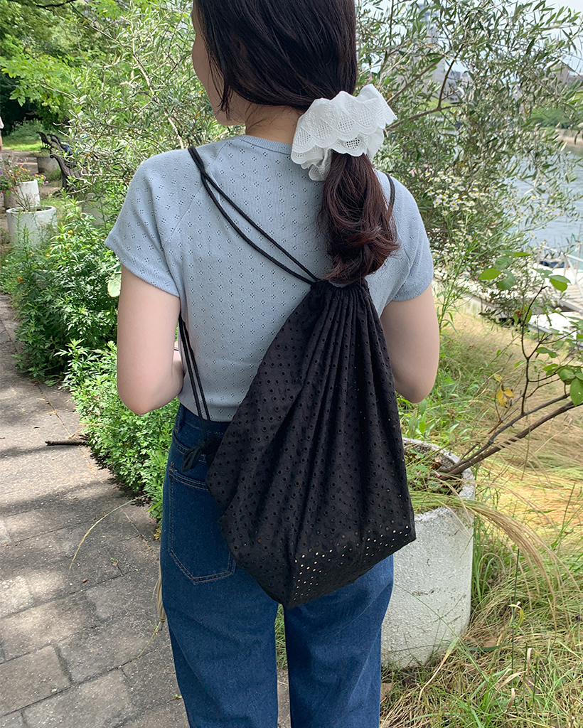 パンチングレースストリングナップサック | ファッション通販