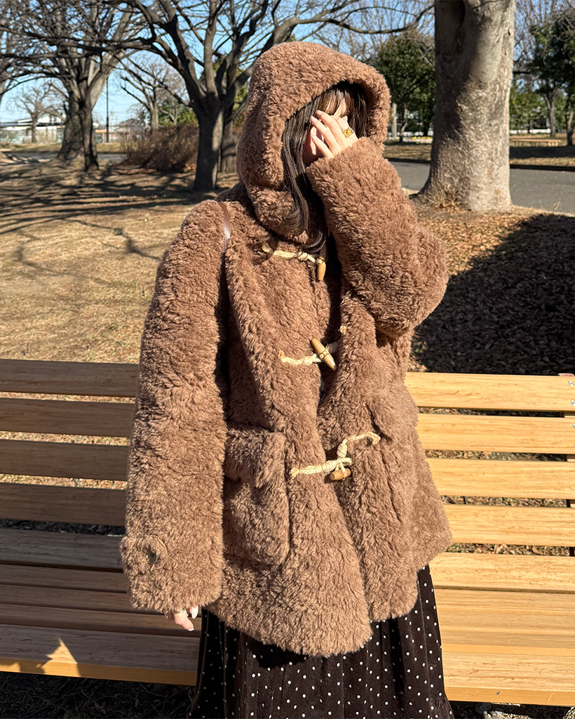 ブークレダッフルショートコート