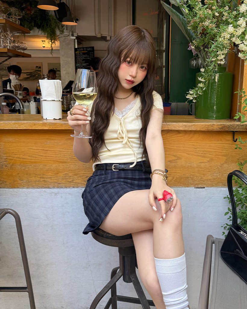 レースリボン半袖Tシャツ