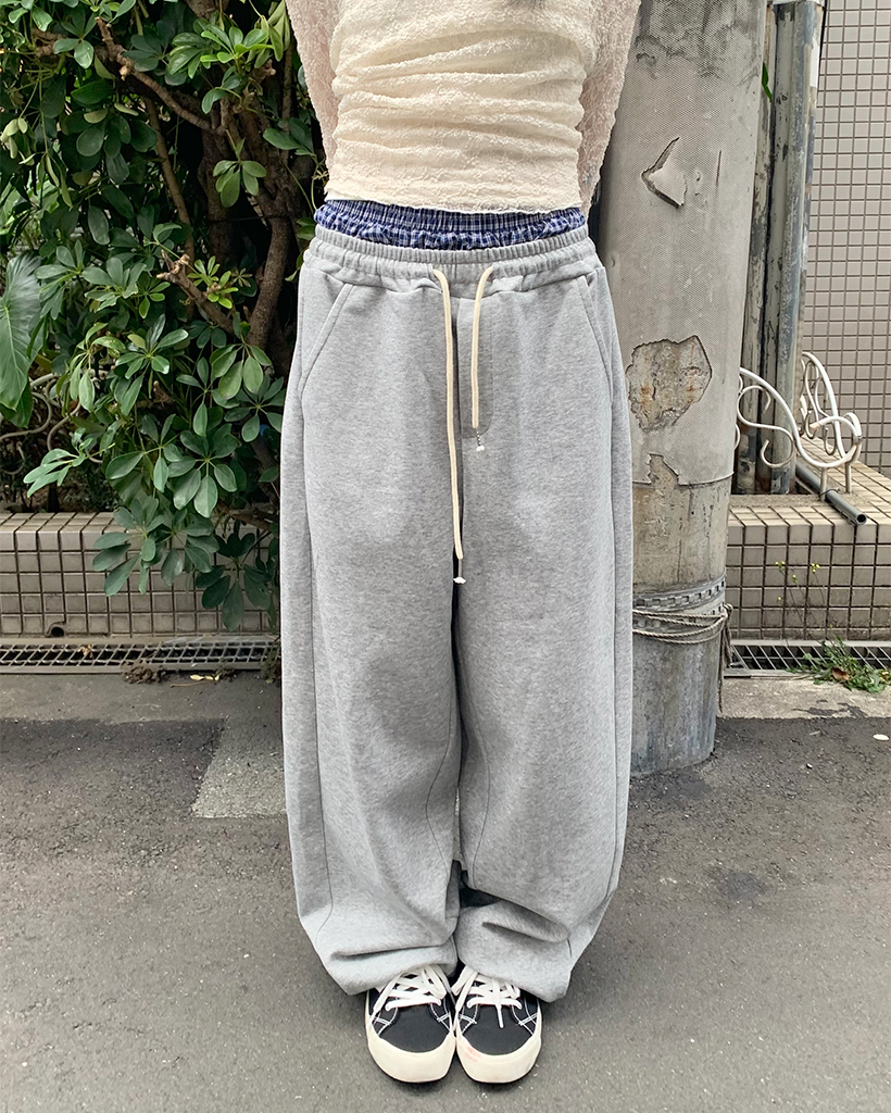 レイヤードポイントパンツ付きスウェットパンツ