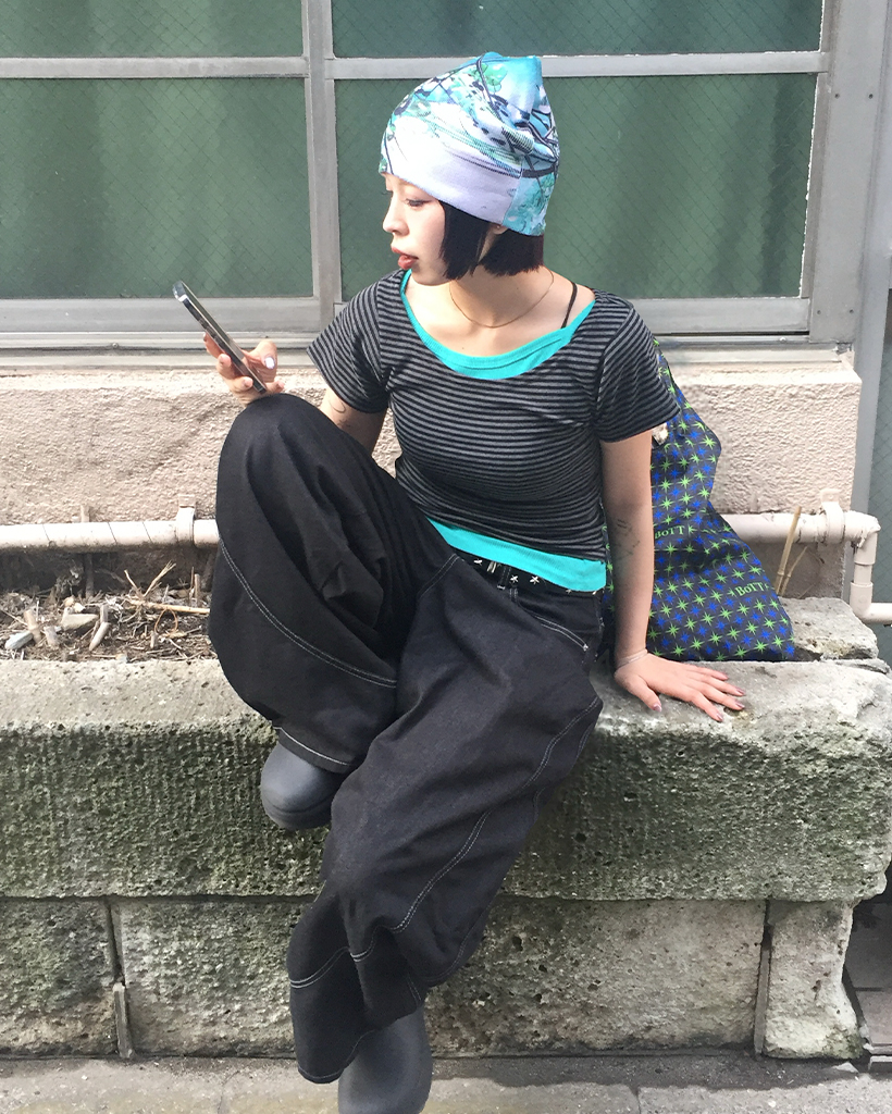 ボーダージュエルネックショートスリーブTシャツ