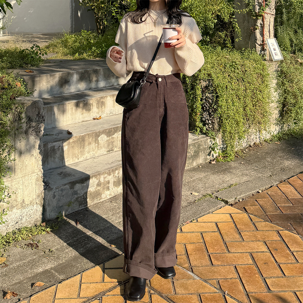 コーデュロイワイドパンツ