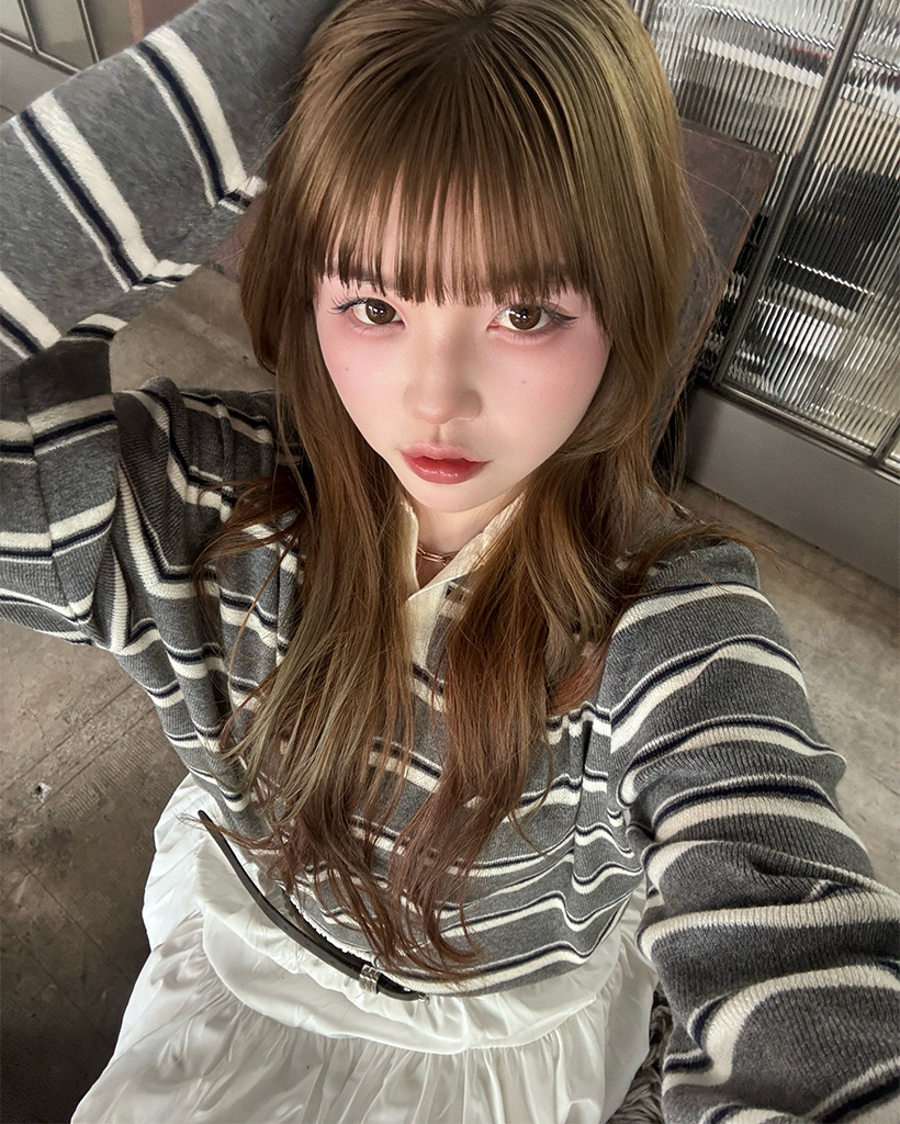 カラーネックボーダーニット