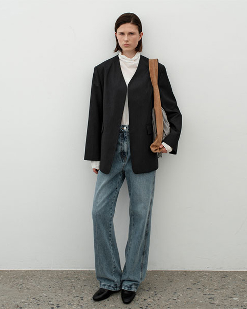 (JK-3036)V-NECK NO COLLAR JACKET