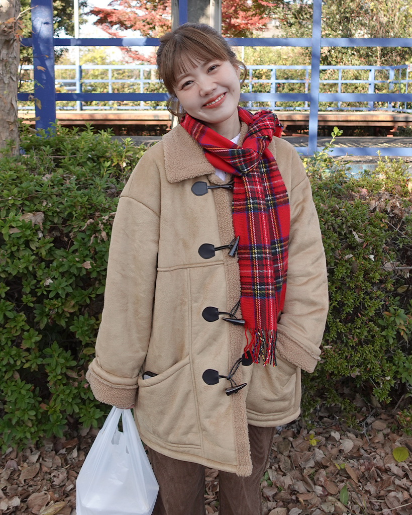 フードダッフルムートンコート