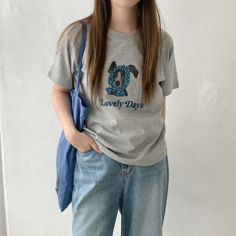 コットンプリント半袖Tシャツ