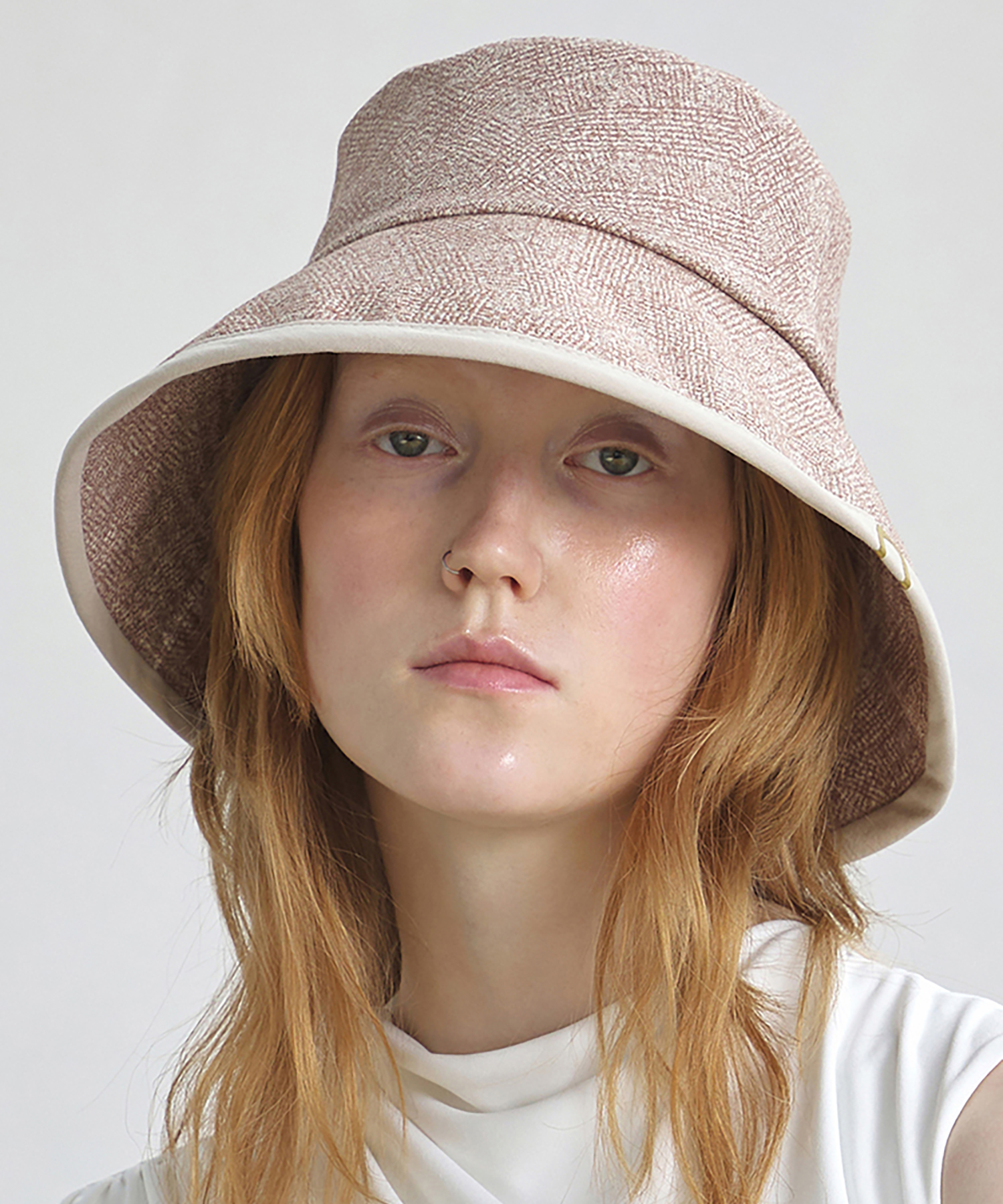 DROP BUCKET / COTTON HB / LINE BEIGE(オールシーｽﾞンﾊﾞケットハット)