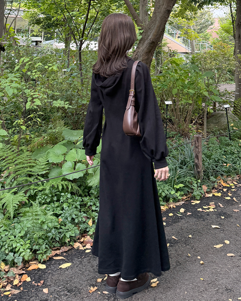 フーディフレアロングワンピース