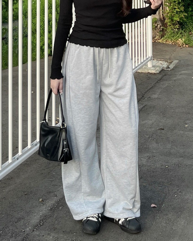 ウエストストリングワイドスウェットパンツ