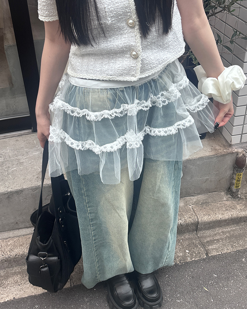 セール】メッシュフレアロングスカート（スカート）｜ANNA SUI