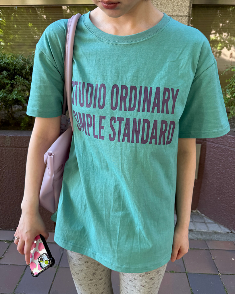 れレタリング半袖Tシャツ
