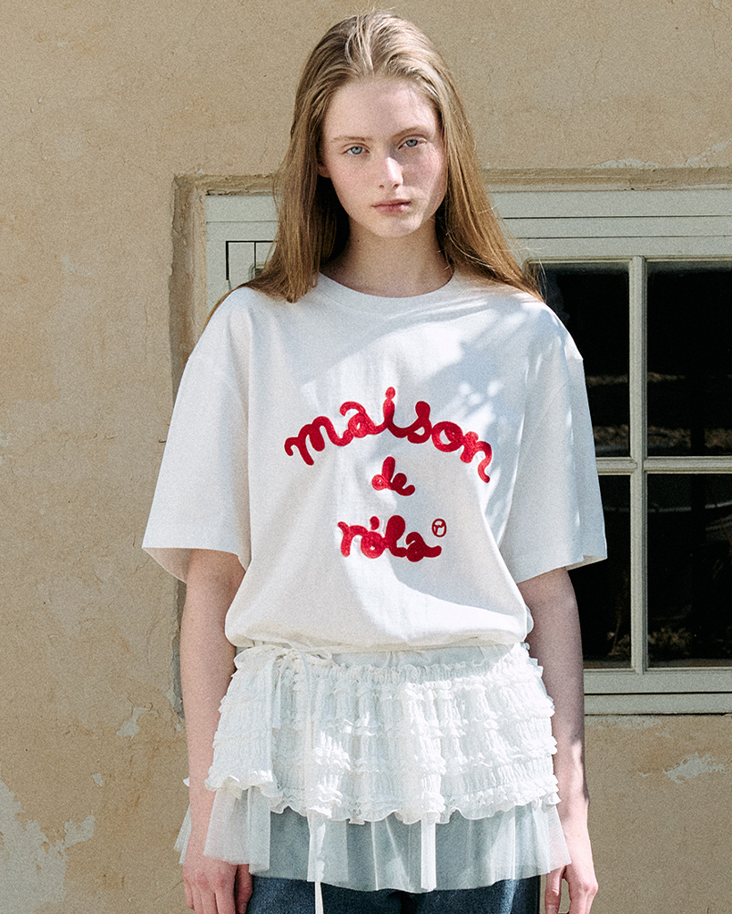 MAISON DE ROLA EMBROIDERY T-SHIRT WHITE