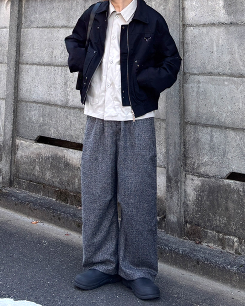 チェックワイドスラックス