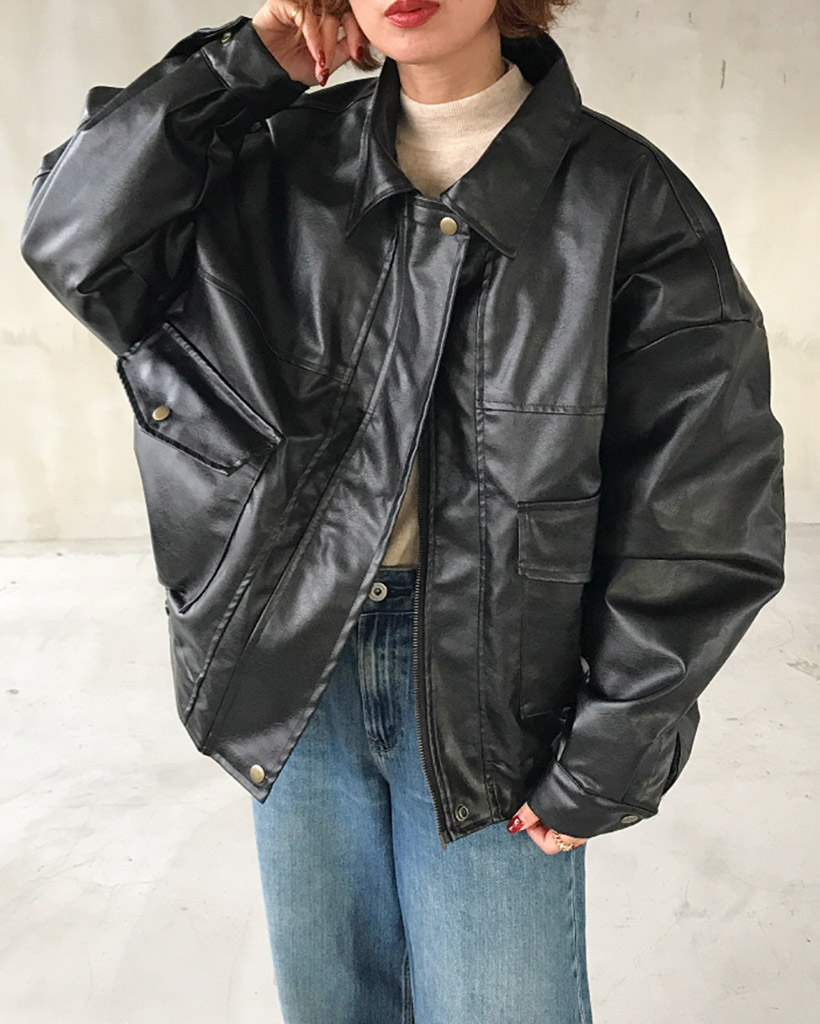 オーバーサイズ裏キルティングブルゾン