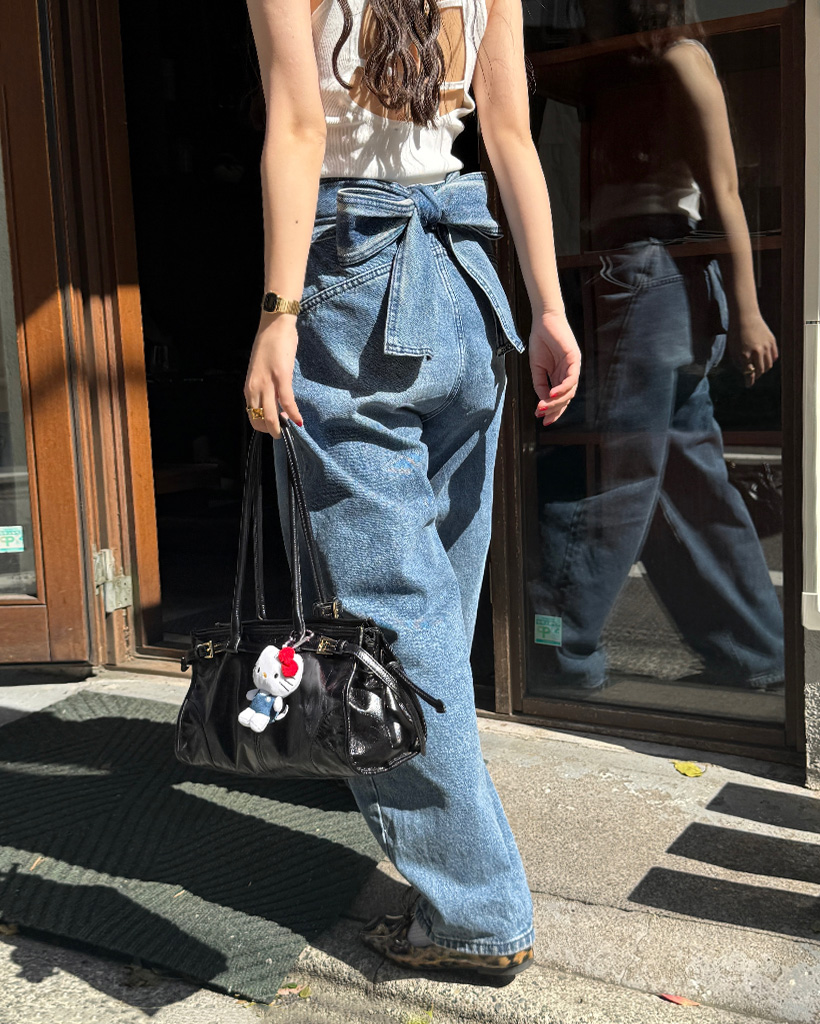 【nugu】VISCO リボンタックバルーンデニムパンツ 4回再販](ORIGINAL) リボンタックバルーンデニムパンツ