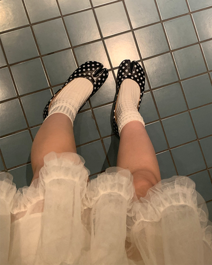 ドットタビフラットシューズ