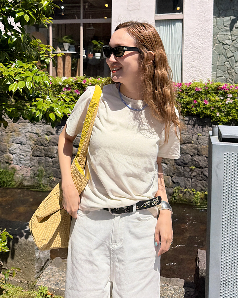 セミクロップドベーシックハーフTシャツ