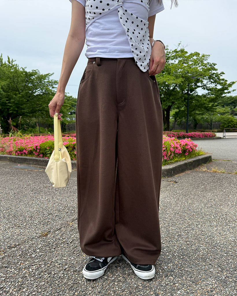 ベルトループワイドスウェットパンツ