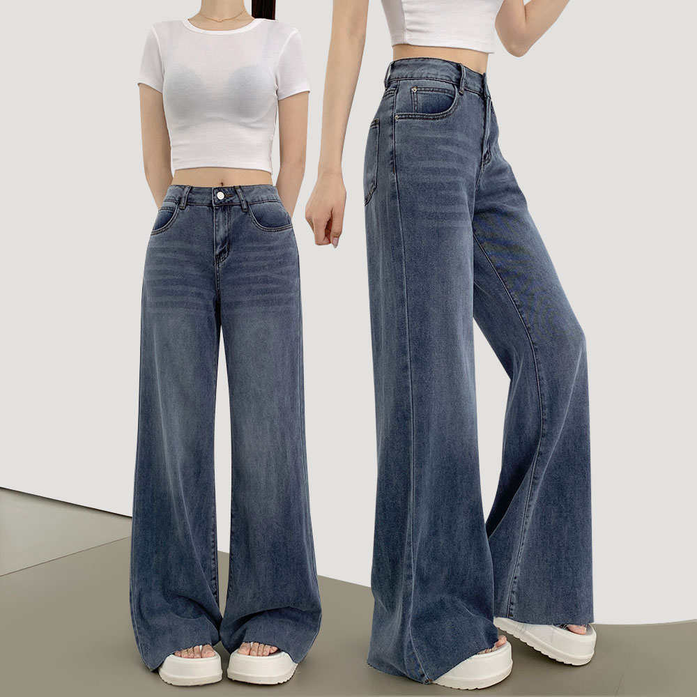スパンワイドデニムパンツ | ファッション通販サイト NUGU