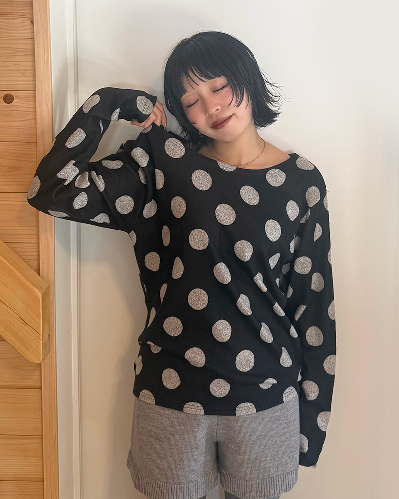 ビッグドットオーバーサイズTシャツ