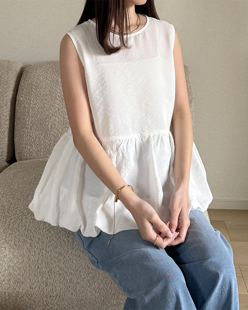 ノースリーブバルーンブラウス