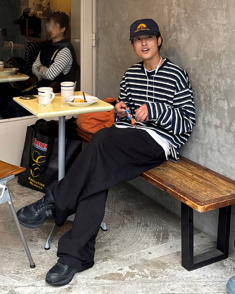 マルチストライプロングTシャツ