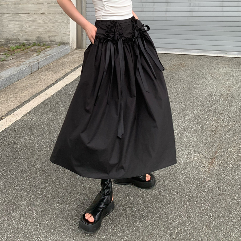 最終価格ジュエルリボンスカート（ブラック） 最終価格ジュエルリボン