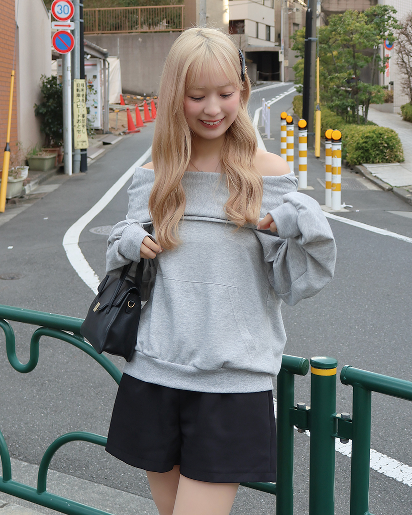 2way ビッグポケットフードスウェットシャツ