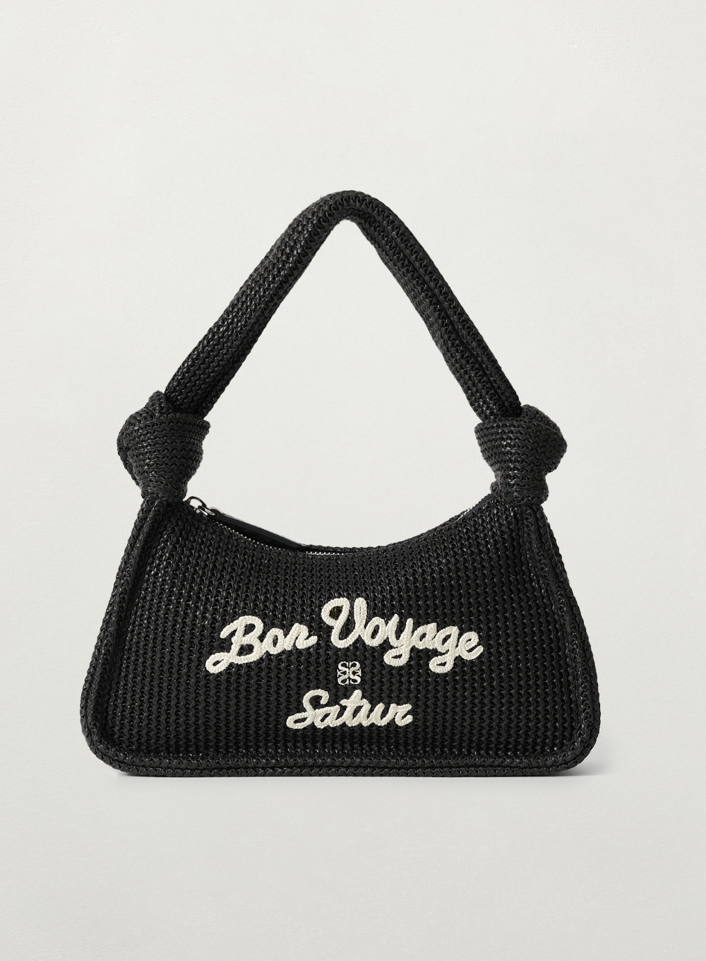 【SATUR】25SS/送料関税込み★Bon Voyage Raffia Shoulder Bag★ Bon Voyage Raffia Shoulder Bag - Black | ファッション通販