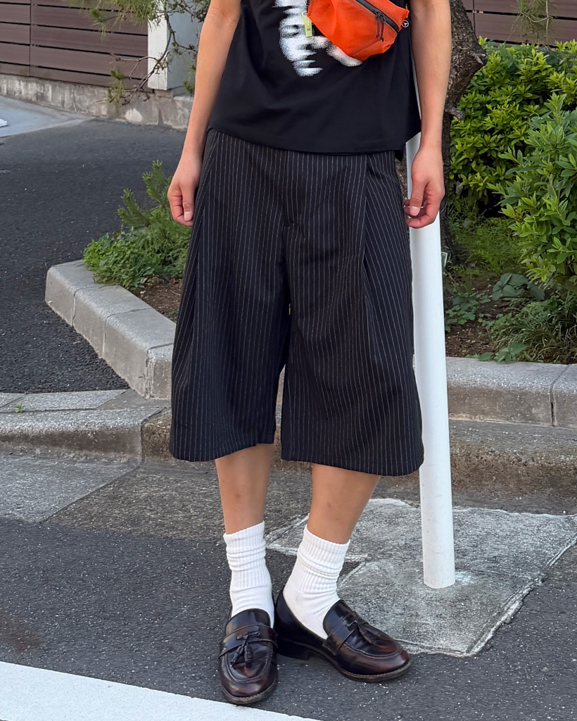 ストライプバミューダパンツ
