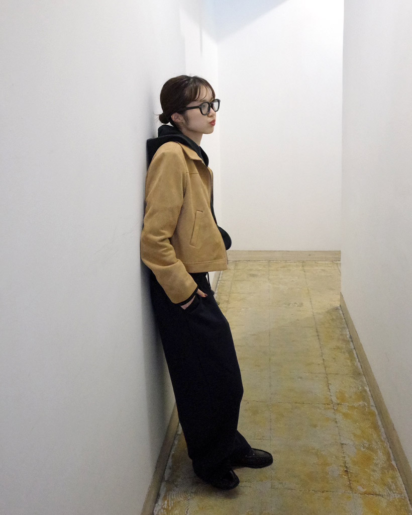 スエードクロップドジャケット