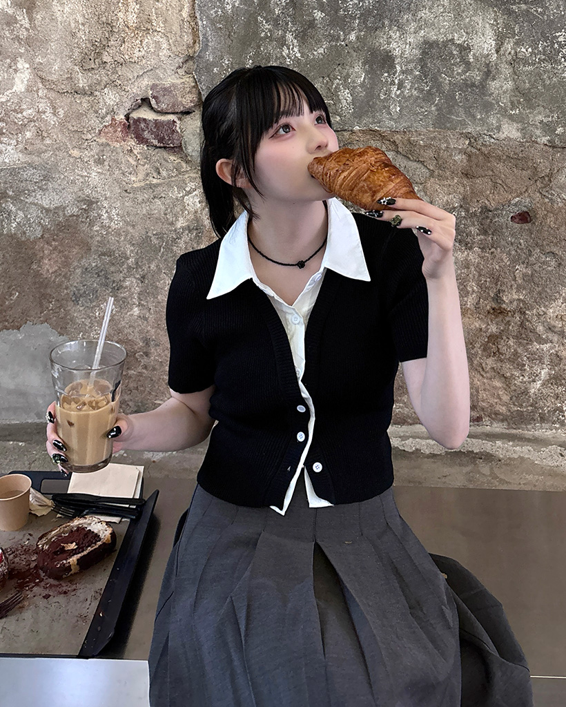 ゆかちん　リヴドロワ　コットンネップリブカーデ インフルエンサーSHIHO企画】コットンネップリブカーデ | RIVE