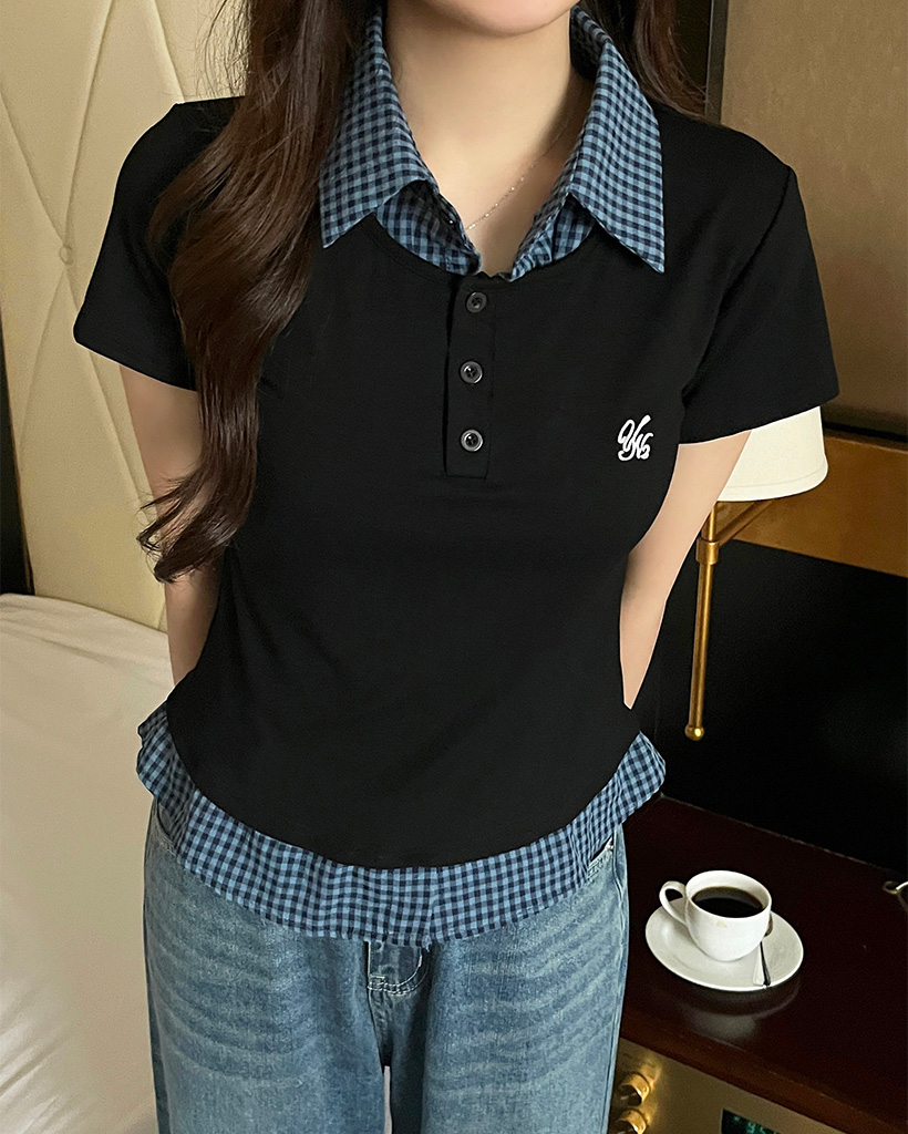 [BEST 50] チェックシャツレイヤードPK Tシャツ
