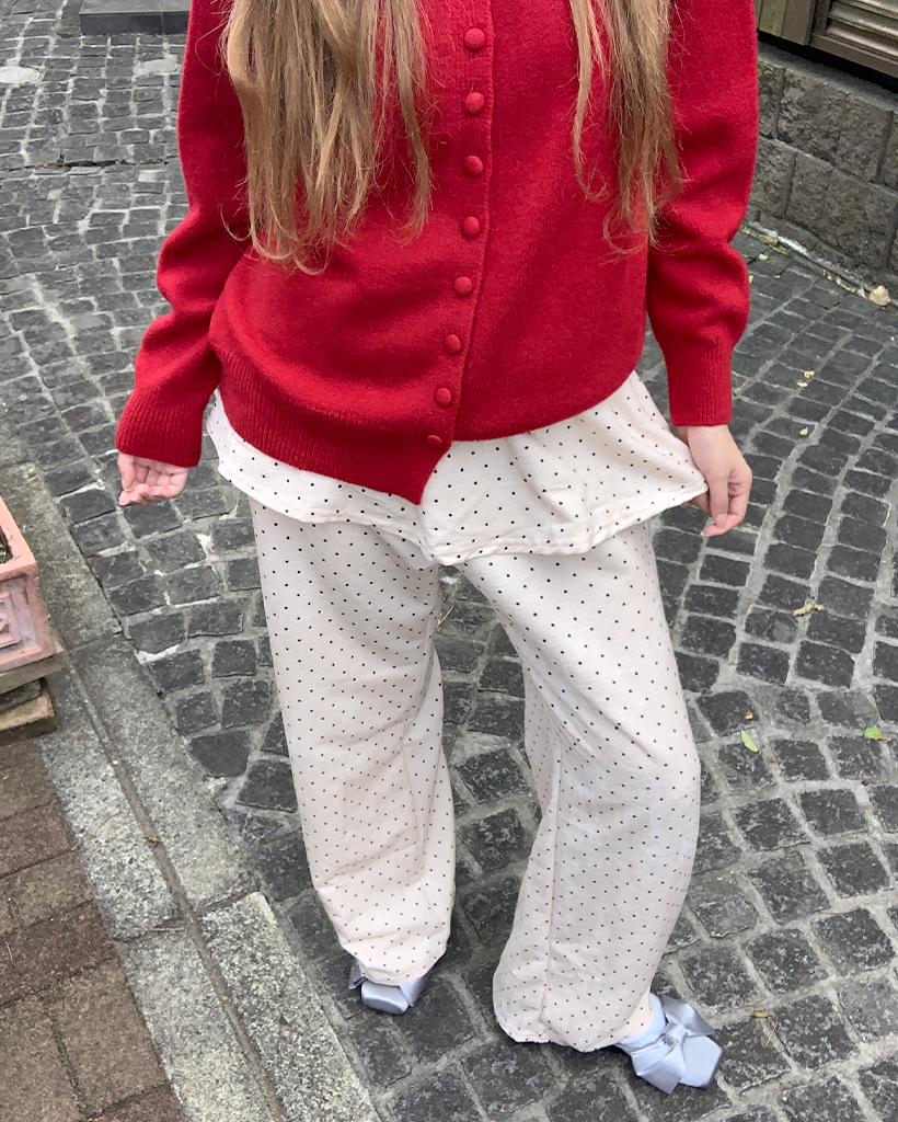 ドットベロアスカートパンツ
