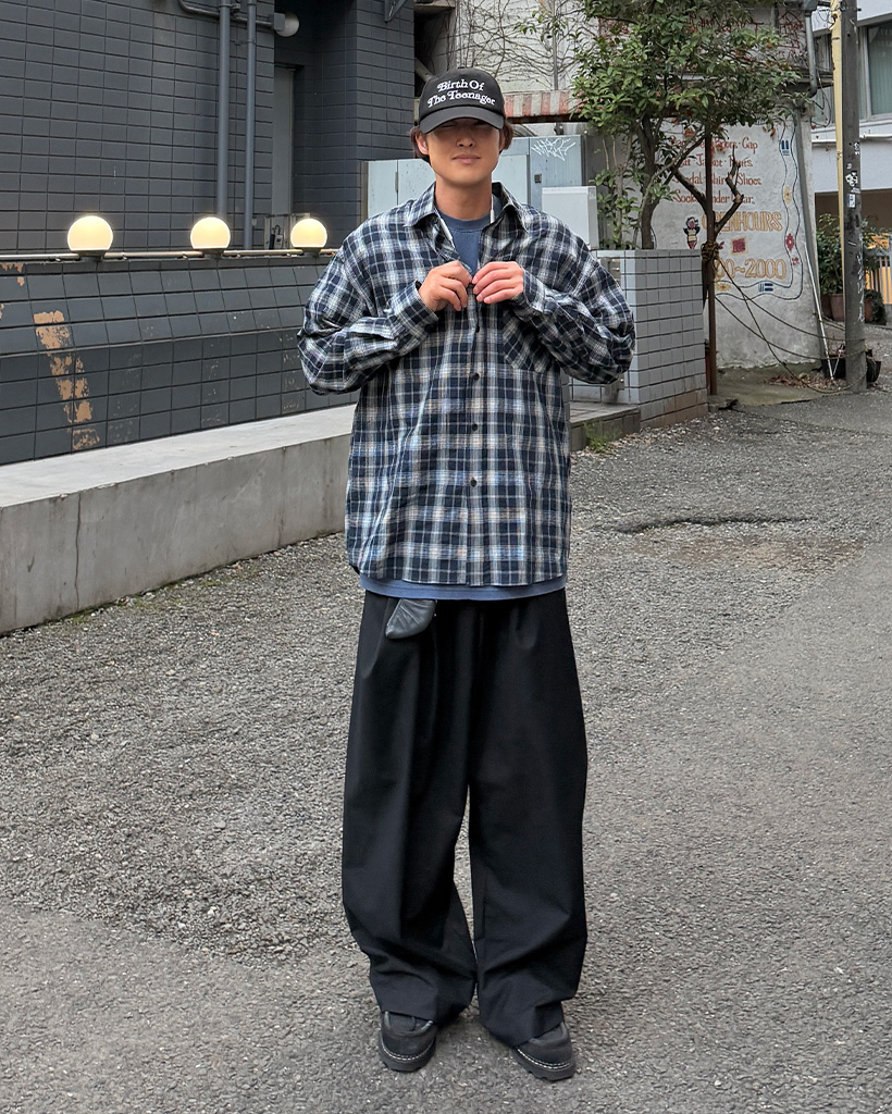 ポケットチェックシャツ