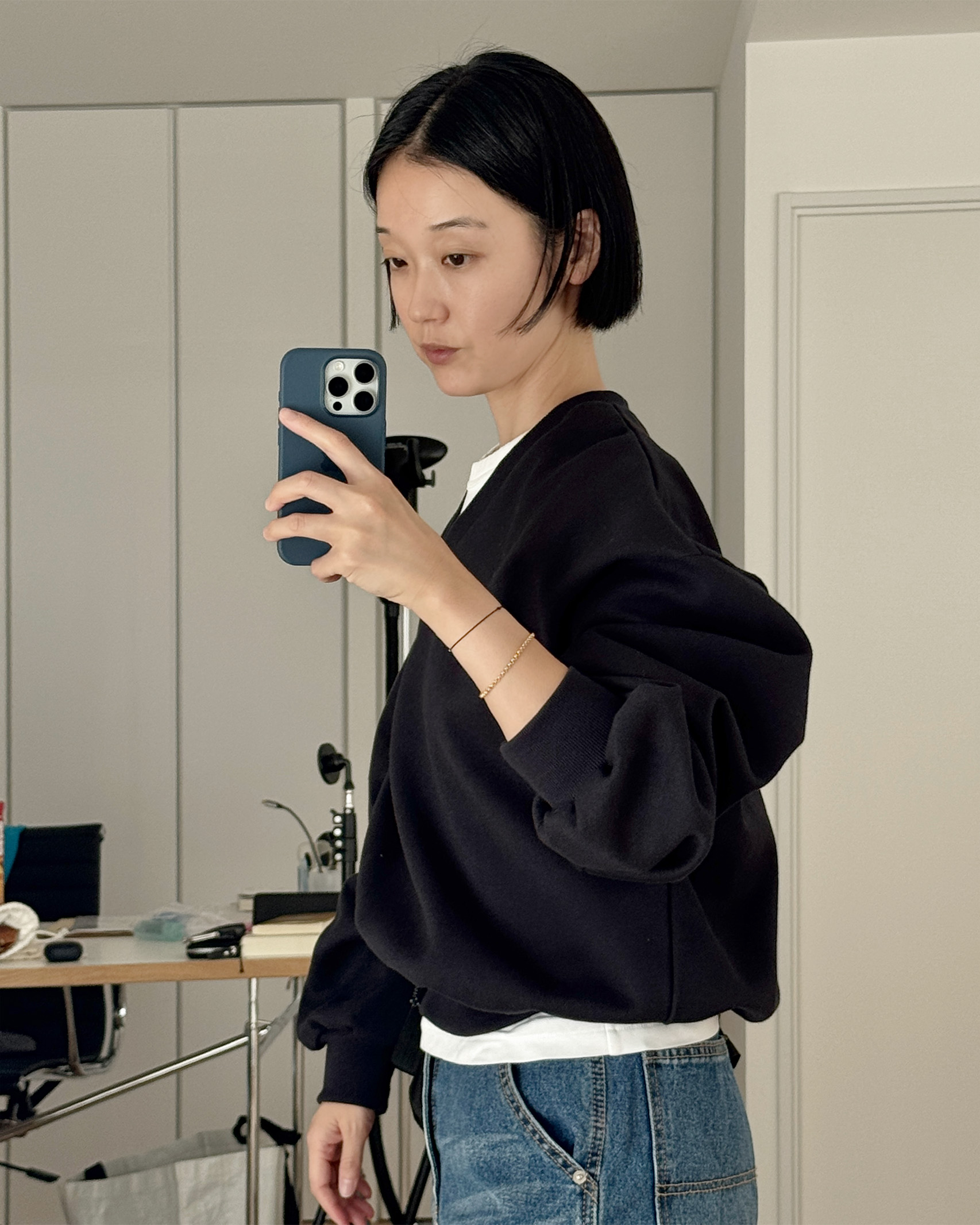 NIEEH グレー Vネック ジャケット 96 ジェニ着用 NIEEH グレー Vネック ジャケット 96 ジェニ着用 レディース