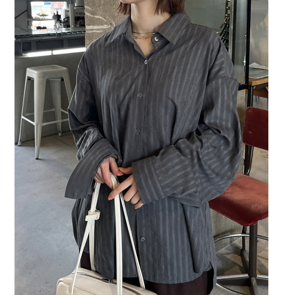 ストライプオーバーフィットシャツ | ファッション通販サイト NUGU