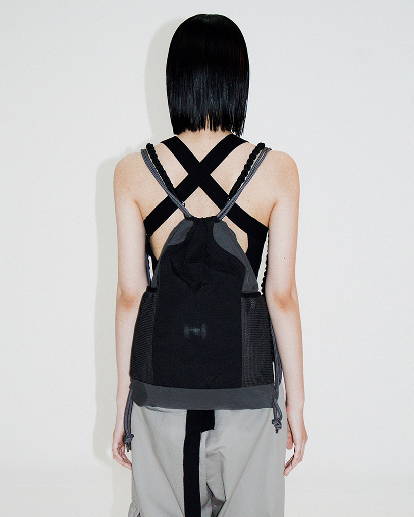 CURVED STITCH GYM SACK [BLACK] | ファッション通販サイト NUGU