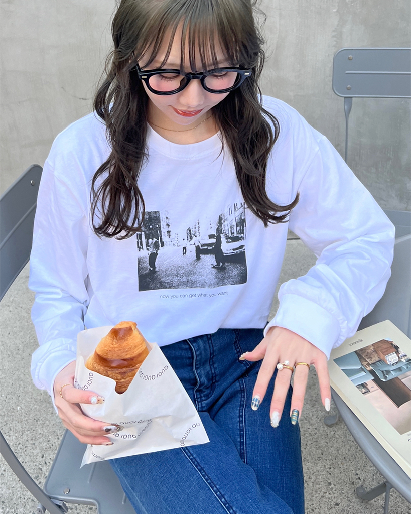 写真プリントロングスリーブTシャツ
