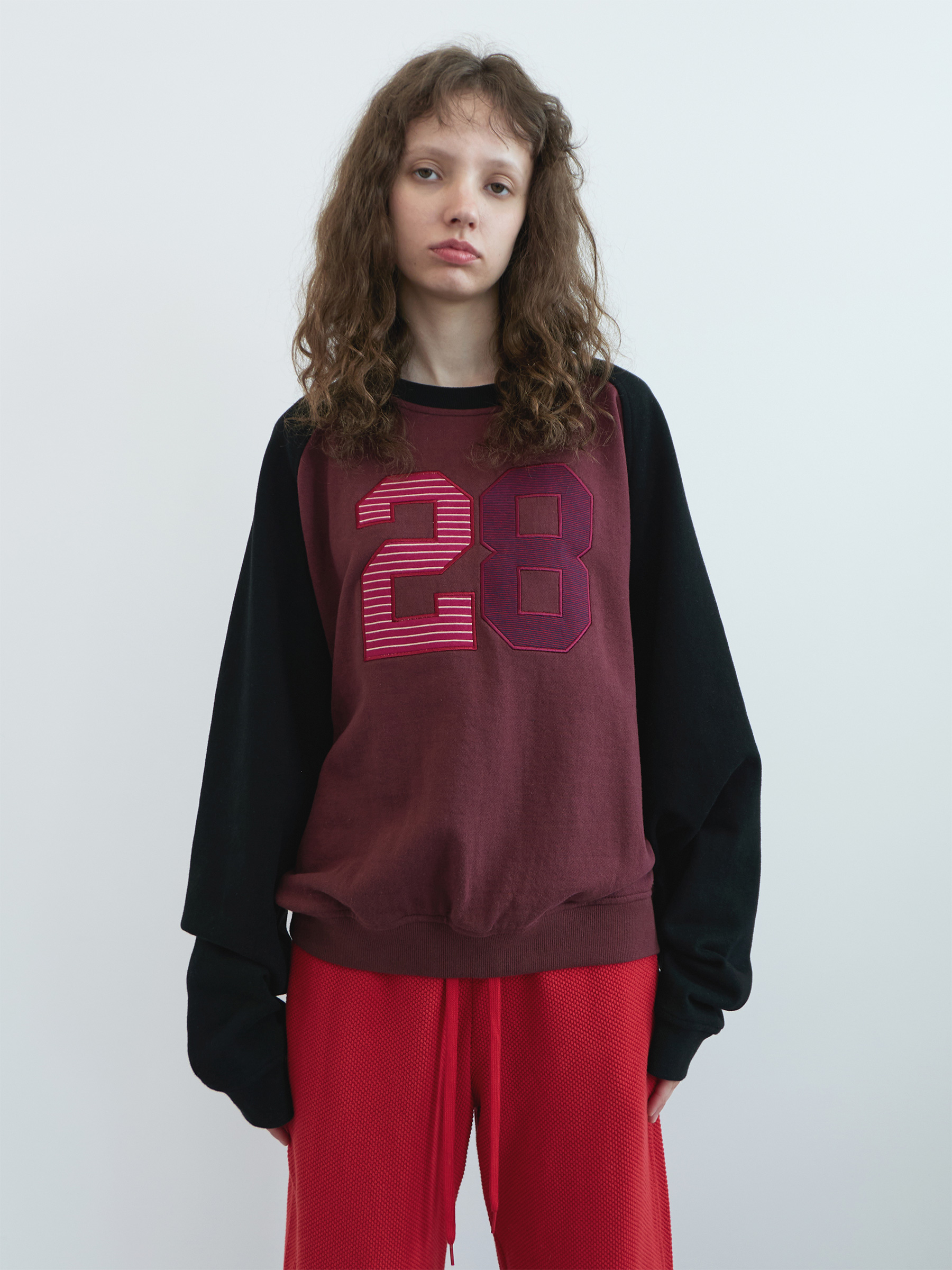 Mixed Patch Sweatshirt (Wine)