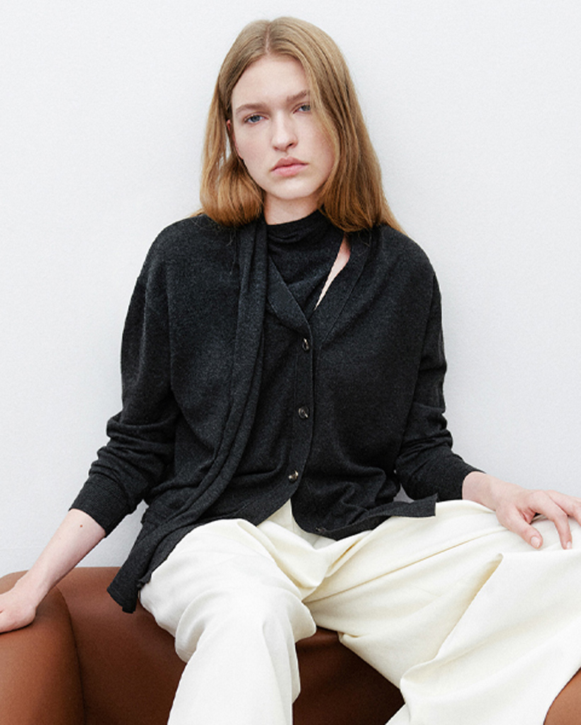 JERSEY BUTTON CARDIGAN, FLOWER NAVY | ファッション通販サイト NUGU