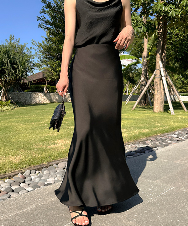 オケージョン】サテンロングスカート | ファッション通販サイト NUGU